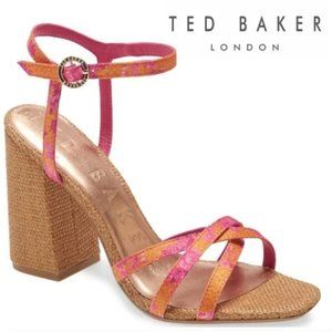 Ted Baker kasiras woven block heeled sandals nwt 9